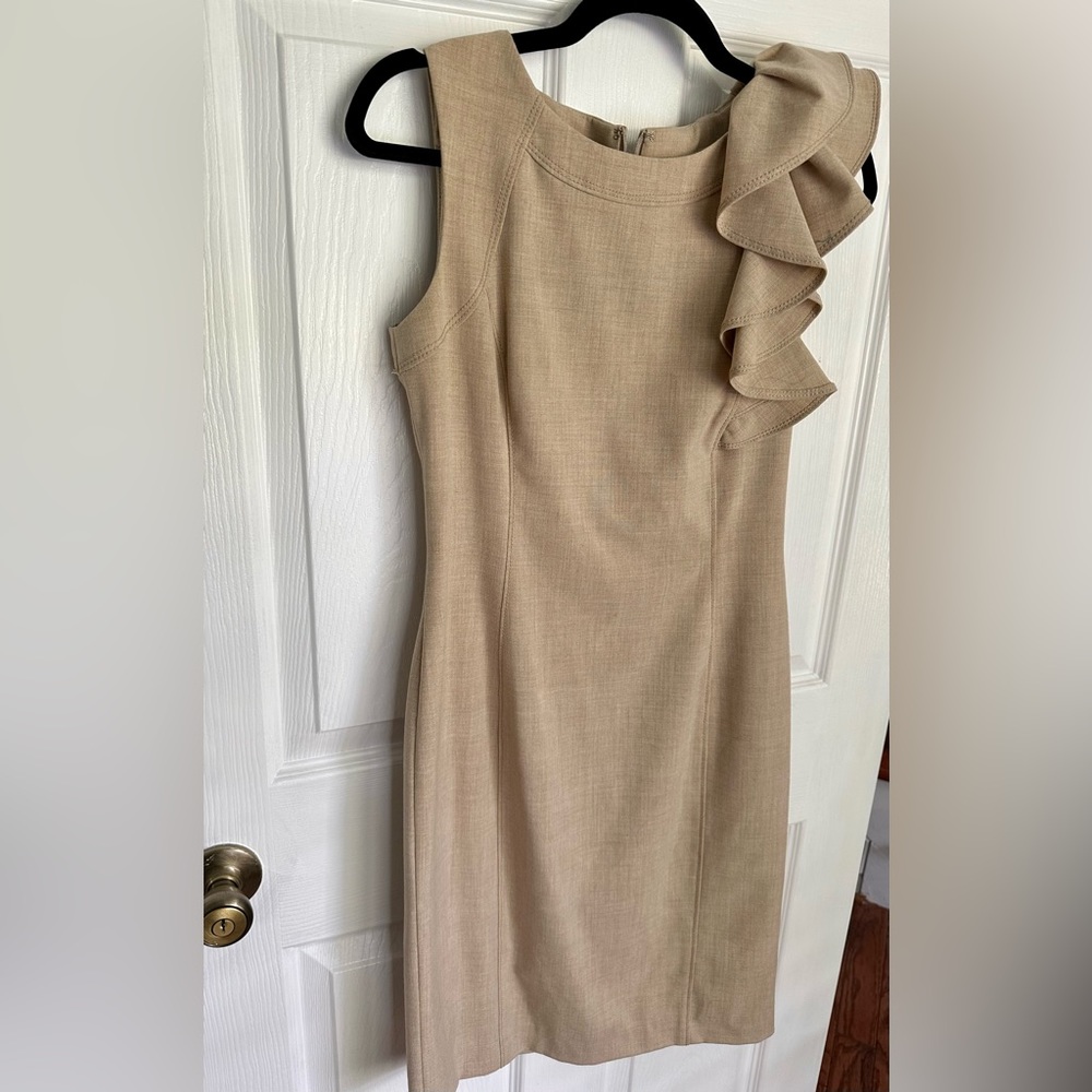 Calvin Klein Ruffle Shoulder Dress
